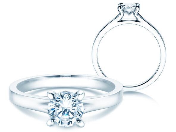 Verlovingsring Modern in 18K witgoud met diamant 1,50ct G/IF