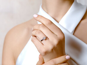 Verlovingsring Modern in 9K witgoud met diamant 1,00ct H/SI