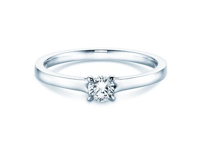 Verlovingsring Modern in 9K witgoud met diamant 0,25ct H/SI