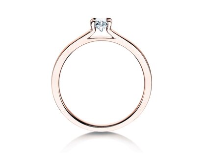 Verlovingsring Modern in 18K roségoud met Lab-grown diamant 0,15ct E/VS