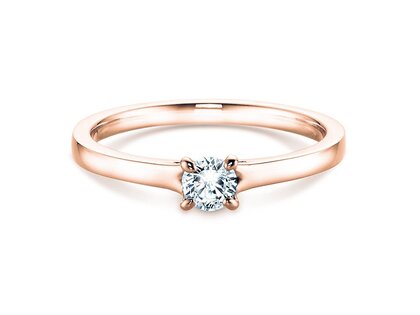 Verlovingsring Modern in 9K roségoud met diamant 0,25ct H/SI
