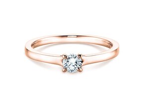 Verlovingsring Modern in 9K roségoud met diamant 0,25ct H/SI