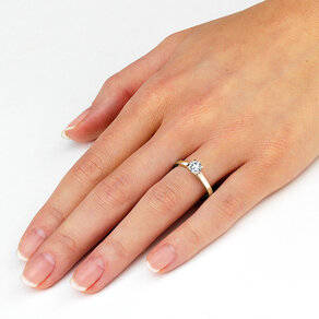 Verlovingsring Modern in 9K geelgoud met Lab-grown diamant 0,50ct E/VS