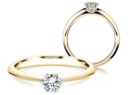 Verlovingsring The One in 14K geelgoud met diamant 0,25ct G/SI