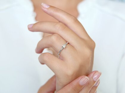Verlovingsring Princess in 14K witgoud met diamant 0,25ct G/SI