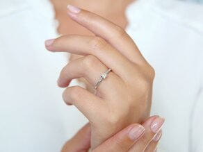 Verlovingsring Princess in 14K witgoud met diamant 0,25ct G/SI