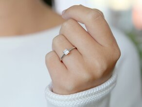 Verlovingsring Princess in 18K witgoud met diamant 0,35ct G/SI