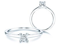 Verlovingsring Princess in 14K witgoud met diamant 0,35ct G/SI