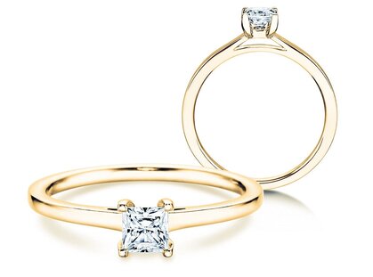 Verlovingsring Princess in 14K geelgoud met diamant 0,35ct G/SI