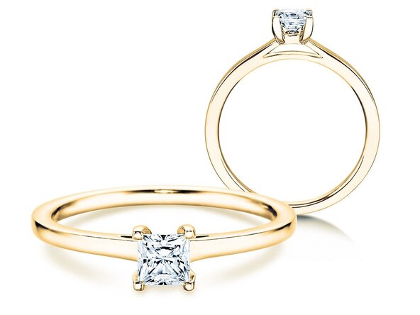 Verlovingsring Princess in 18K geelgoud met diamant 0,35ct G/SI