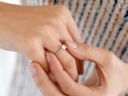 Verlovingsring Princess in 14K witgoud met diamant 0,50ct G/SI