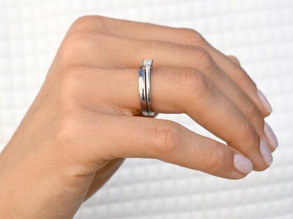 Verlovingsring Princess in 14K witgoud met diamant 0,25ct G/SI