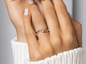 Verlovingsring Twist Petite in 14K roségoud met diamant 0,06ct G/SI