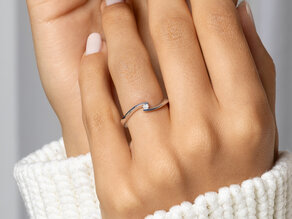 Verlovingsring Twist Petite in 14K roségoud met diamant 0,04ct G/SI