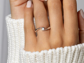Verlovingsring Twist Petite in 14K witgoud met diamant 0,09ct G/SI