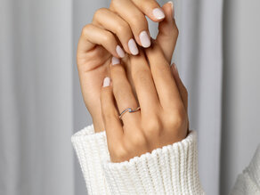 Verlovingsring Twist Petite in 14K roségoud met diamant 0,04ct G/SI