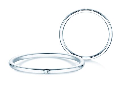 Verlovingsring Promise Petite in 9K witgoud met diamant 0,005ct G/SI