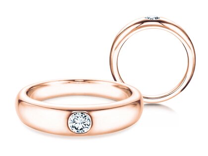 Verlovingsring Promise in 9K roségoud met diamant 0,03ct H/SI