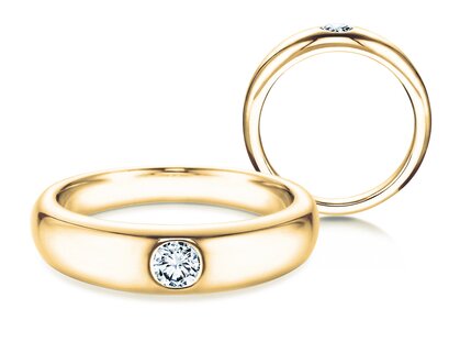 Verlovingsring Promise in 14K geelgoud met diamant 0,03ct H/SI