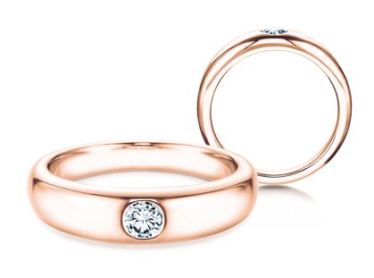 Verlovingsring Promise in 14K roségoud met diamant 0,03ct G/SI