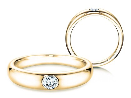 Verlovingsring Promise in 14K geelgoud met diamant 0,15ct H/SI