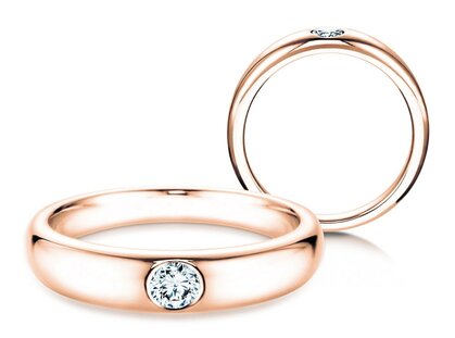 Verlovingsring Promise in 18K roségoud met diamant 0,15ct G/SI