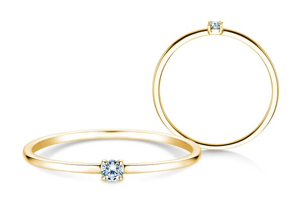 Verlovingsring Pure in 9K geelgoud met diamant 0,04ct G/SI