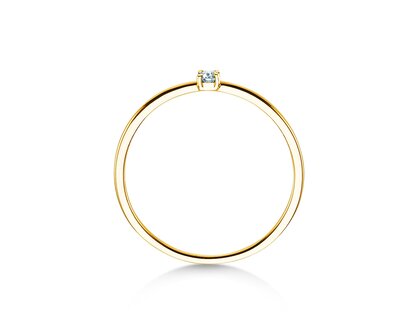 Verlovingsring Pure in 9K geelgoud met diamant 0,04ct G/SI