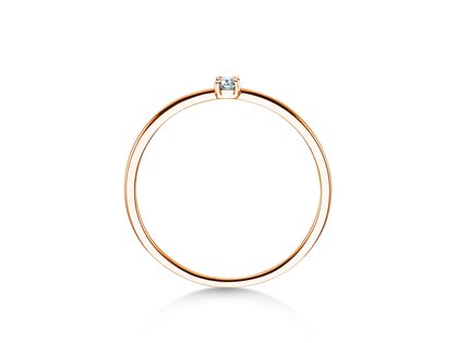 Verlovingsring Pure in 9K roségoud met diamant 0,04ct G/SI