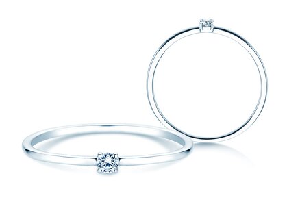Verlovingsring Pure in 14K witgoud met diamant 0,04ct G/SI