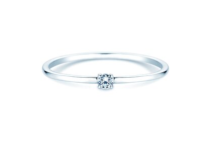 Verlovingsring Pure in 9K witgoud met diamant 0,04ct G/SI
