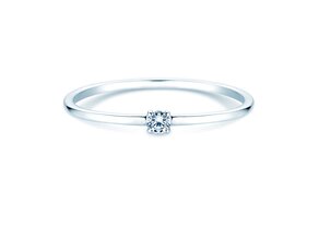 Verlovingsring Pure in 9K witgoud met diamant 0,04ct G/SI