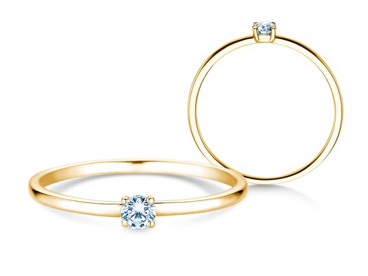 Verlovingsring Pure in 14K geelgoud met diamant 0,08ct G/SI
