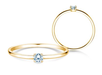Verlovingsring Pure in 9K geelgoud met diamant 0,08ct G/SI
