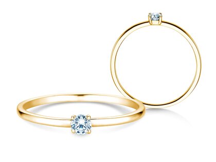 Verlovingsring Pure in 14K geelgoud met diamant 0,08ct G/SI