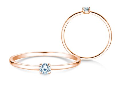 Verlovingsring Pure in 9K roségoud met diamant 0,08ct G/SI