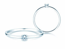 Verlovingsring Pure in 18K witgoud met diamant 0,08ct G/SI