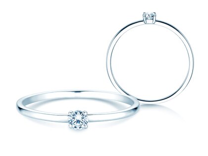 Verlovingsring Pure in 14K witgoud met diamant 0,08ct G/SI