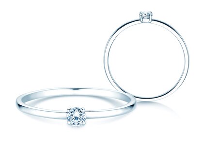 Verlovingsring Pure in platina 950/- met diamant 0,08ct G/SI