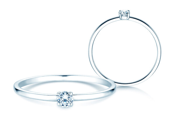 Verlovingsring Pure in 14K witgoud met diamant 0,08ct G/SI