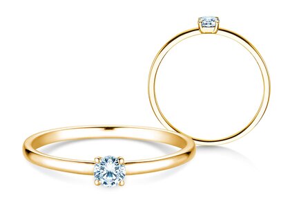 Verlovingsring Pure in 14K geelgoud met diamant 0,13ct G/SI