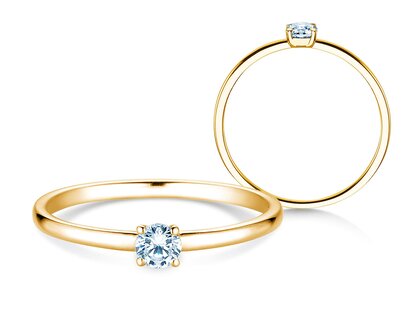 Verlovingsring Pure in 14K geelgoud met diamant 0,13ct G/SI