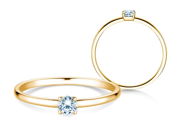 Verlovingsring Pure in 14K geelgoud met diamant 0,13ct G/SI