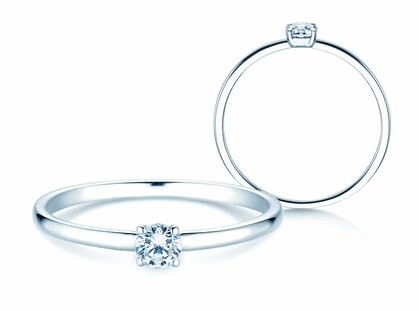 Verlovingsring Pure in 14K witgoud met diamant 0,13ct G/SI