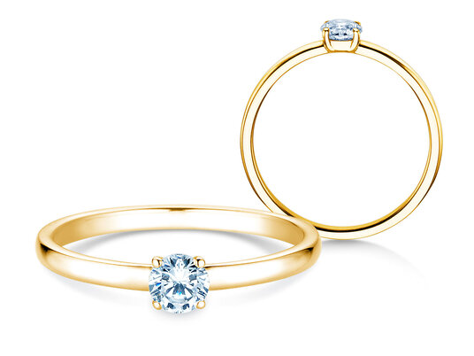Verlovingsring Pure in 9K geelgoud met diamant 0,23ct H/SI
