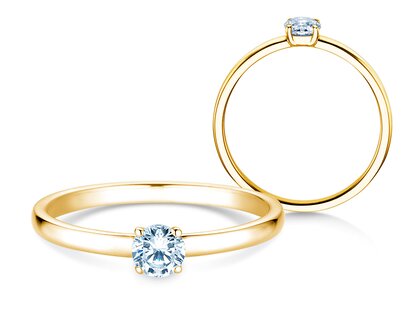 Verlovingsring Pure in 9K geelgoud met diamant 0,23ct G/SI