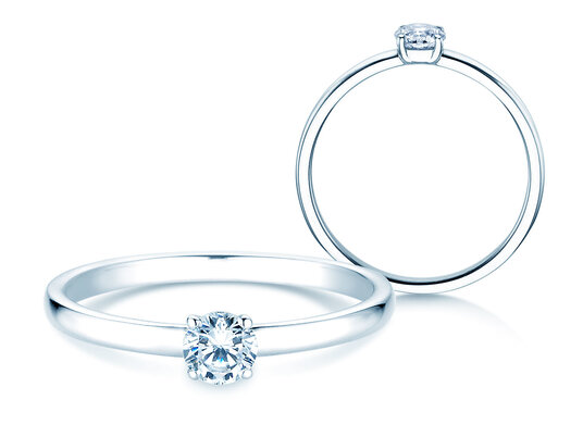 Verlovingsring Pure in 9K witgoud met diamant 0,23ct H/SI