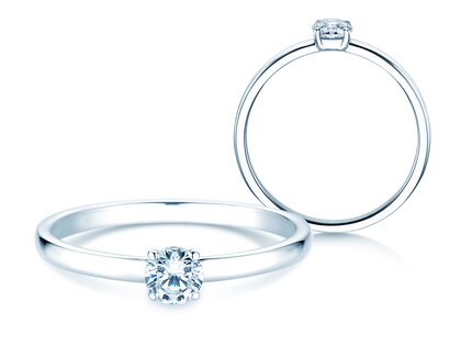 Verlovingsring Pure in 9K witgoud met diamant 0,23ct H/SI