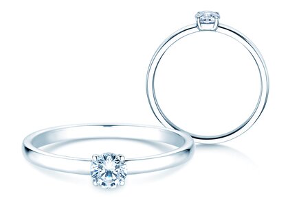 Verlovingsring Pure in 18K witgoud met diamant 0,23ct G/SI