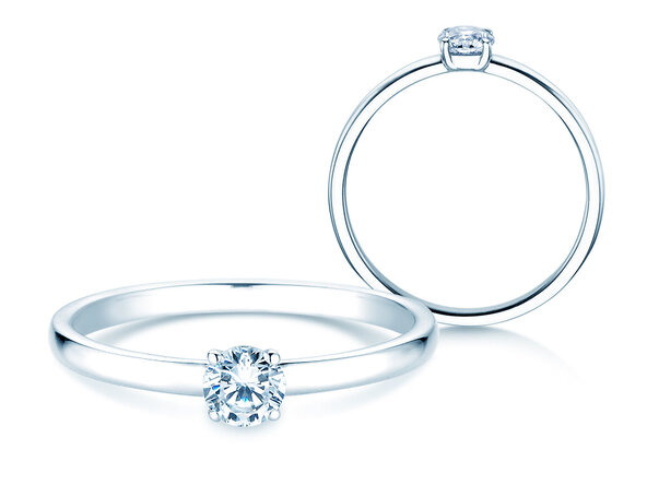 Verlovingsring Pure in 9K witgoud met diamant 0,23ct H/SI